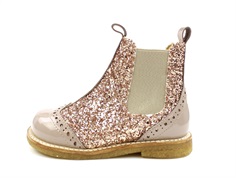 Angulus almond maple glitter bootie with perforations